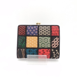 Patchwork Leather Gamaguchi Wallet – Multi-colour, Handcraft...
