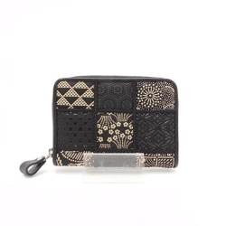 Patchwork Leather Zip Coin Purse – Monochrome, Handcrafted i...