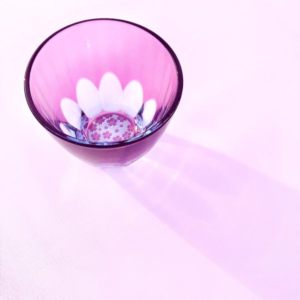 Suna-Kiriko Glassware: Sakura Saku (Blooming Sakura), Sake Glass 115ml, GLASS-LAB 