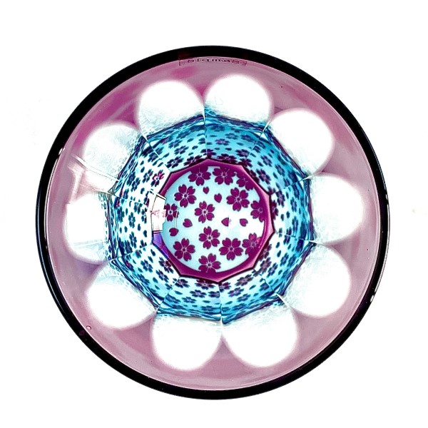 GLASS-LAB - Suna-Kiriko Glassware: Sakura Saku ~mau~ (Blooming Sakura Petals) - Sake Glass（115ml）