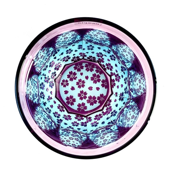 GLASS-LAB - Suna-Kiriko Glassware: Sakura Saku ~mau~ (Blooming Sakura Petals) - Sake Glass（115ml）