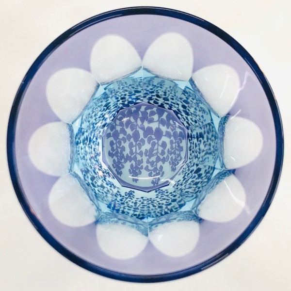 Suna-Kiriko Glassware: Fuji (Wisteria), Sake Glass 115ml, GLASS-LAB 