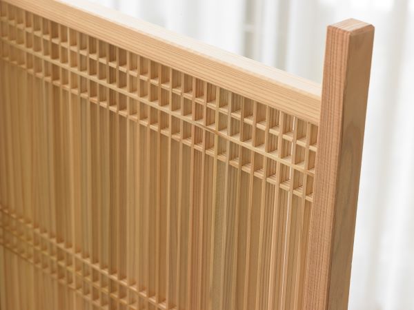 Kumiko Woodcraft Corner Shelf, Large, Natural wood, H 110 × W 40cm (Shelves can be removed)	