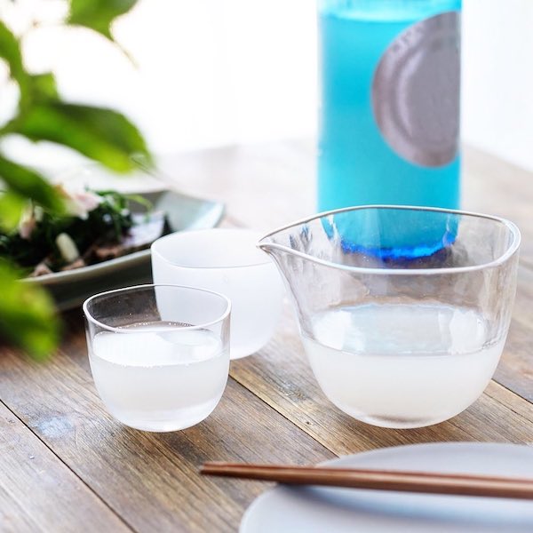 Brume Sake Glass Set - French designer, Arthur Leitner, sake, 3 piece set, casual, Brume, Kimoto Glass, traditional crafts, souvenirs, gift