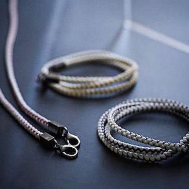 RYUKOBO, Silk KUMIHIMO Mask Cord - Charcoal-Black, 60cm - Antibacterial Thread, Square Clasp - Traditional Handcrafted Souvenir from Tokyo, Japan