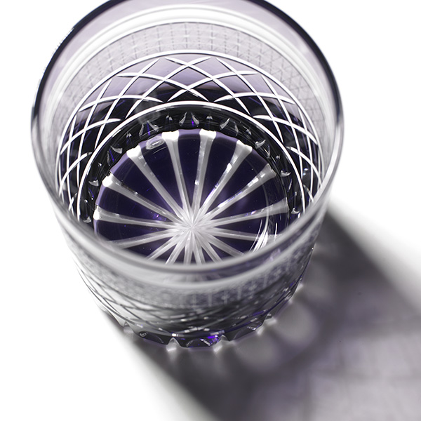 Edo Kiriko, Old Glass, classic line, grape, purple, Ø7.3 × H9.0 cm, Hanasho, itogikutsunagi, yarai. traditional crafts, handmade, souvenirs, order-made