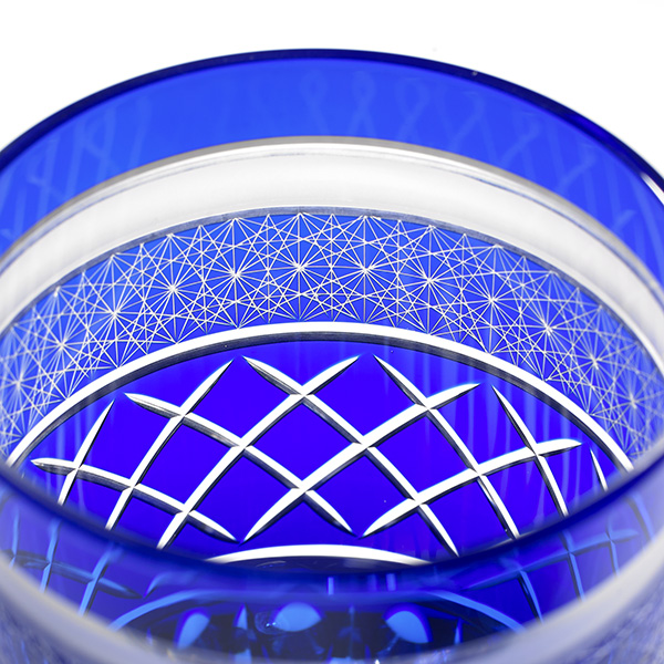 Edo Kiriko, Old Glass, classic line, lapis lazuli, blue, Ø7.3 × H9.0 cm, Hanasho, itogikutsunagi, yarai, traditional craft, handmade, souvenirs, order-made