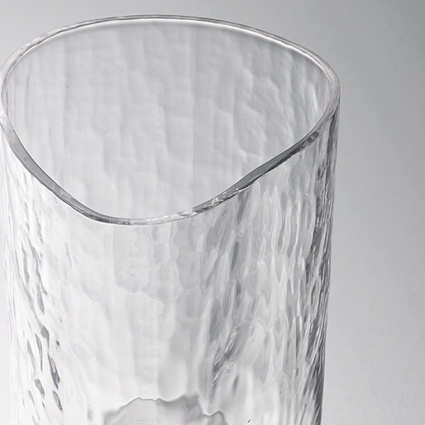 Foison Sake Glass Set - art object, asymmetric, 4 piece set, tokkuri, sake cup, family, Kimoto Glass, sake, traditional craft, souvenir, gift