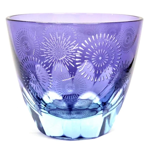 Suna-Kiriko Glassware: Hanabi (Fireworks), Sake Glass 115ml, GLASS-LAB 