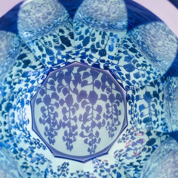 Suna-Kiriko Glassware: Fuji (Wisteria), Sake Glass 115ml, GLASS-LAB 