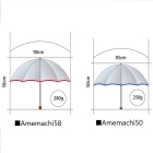 Amemachi 58  (Manual Open Folding Plastic Umbrella) Red, Black, Navy, Gold