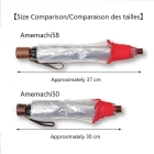 Amemachi 58  (Manual Open Folding Plastic Umbrella) Red, Black, Navy, Gold