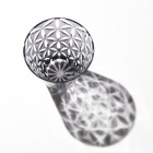 Edo Kiriko, Multi-purpose glass, Asa no Ha, grape (purple) , Hanasho, hemp leaf, Size: Ø 9.0 × H 9.0 cm, Tokyo traditional crafts, handmade