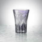 Edo Kiriko, Tumbler, parasol, itogiku tsunagi, grape (purple), Hanasho, Size: Ø 7.5 × H 11 cm, Tokyo traditional crafts, handmade