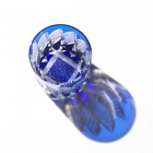 Edo Kiriko, Old Glass, palette, itogiku tsunagi, lapis lazuli (blue),  Hanasho, Size: Ø 7.3 × H 9.0 cm, Tokyo traditional crafts, handmade			