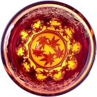 Suna-Kiriko Glassware: Momiji (Autumn Leaves), Sake Glass 115ml, GLASS-LAB 