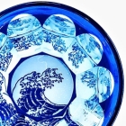 Suna-Kiriko Glassware: Hokusai, The Great Wave, Sake Glass 115ml, GLASS-LAB 