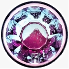 Suna-Kiriko Glassware: Hokusai, Red Fuji, Sake Glass 115ml, GLASS-LAB 