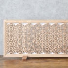 Kumiko Woodcraft Transom-Style Wall Decorations (in patterns of the four seasons,cherry blossom, hemp leaf, bellflower, and snow ) - Natural wood, for walls, floors, and above sideboards, Includes a cord for wall-mounting, H36 × W92 cm