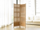 Kumiko Woodcraft Two-Panel Folding Screen with latticework a...