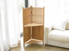 Kumiko Woodcraft Corner Shelf, Large, Natural wood, H 110 × W 40cm (Shelves can be removed)	