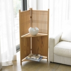 Kumiko Woodcraft Corner Shelf, Large, Natural wood, H 110 × ...