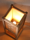 Kumiko Woodcraft Lantern (Medium), hemp leaf patterns on four sides, Akita Sugi cedar, H45×W16×D16cm