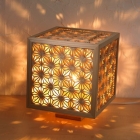 Kumiko Woodcraft Lantern, Small, Cubic shape with hemp leaf patterns on all sides, Akita Sugi, H26×W23×D23cm