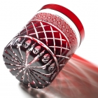 Edo Kiriko, Old Glass, classic line, kurenai, dark red, Ø7.3 × H9.0 cm, Hanasho, itogikutsunagi, yarai, traditional crafts, handmade, souvenirs, order-made