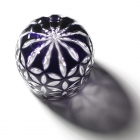 Edo Kiriko, glass, Guinomi, Asa no Ha, grape, purple, Ø 5.0 × H 5.0 cm, Hanasho,hemp leaf, sake, traditional crafts, handmade, souvenir, gift, oder-made