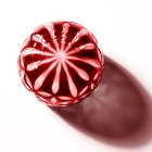 Edo Kiriko, glass, Guinomi, Asa no Ha, kurenai, deep red, Ø 5.0 × H 5.0 cm, Hanasho,hemp leaf, sake, traditional crafts, handmade, souvenir, gift, oder-made