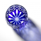 Edo Kiriko, glass, Guinomi, Asa no Ha, lapis lazuli, blue,Ø 5.0 × H 5.0 cm, Hanasho, hemp leaf, sake, traditional crafts, handmade, souvenir, gift, oder-made