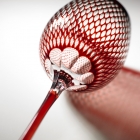 Edo Kiriko, Long Wine Glass, kometsunagi, kurenai, dark red, Hanasho, traditional craft, handmade, souvenir, gift, order-made, G8 Toyako Summit '08