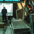 Suna-Kiriko Glassware: Hokusai, The Great Wave, Sake Glass 115ml, GLASS-LAB 