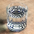 GLASS-LAB - Suna-Kiriko Glassware: Janome Kiriko, Mini Size Sake Cup in Lapis Blue - Sake Glass