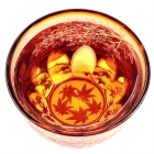 Suna-Kiriko Glassware: Momiji (Autumn Leaves), Sake Glass 11...