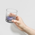 GLASS-LAB - Suna-Kiriko Glassware: Janome Kiriko, Mini Size Sake Cup in Lapis Blue - Sake Glass