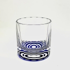 GLASS-LAB - Suna-Kiriko Glassware: Janome Kiriko, Mini Size Sake Cup in Lapis Blue - Sake Glass